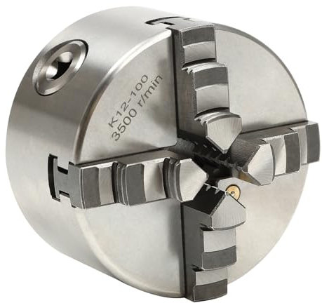 4 Backenfutter Drehfutter Vierbackenfutter Set aus Metall, Unabhängiges Drehfutter Metall Spannfutter Drechselbank, 4 Backenfutter Set Drehbankfutter Set für CNC Drehmaschine DIY (100mm)