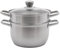 Dampfgarer aus Edelstahl, 2 Etagen Dampf Kochtopf mit Glasdeckel, 16/20 cm Kartoffeldämpfer,Mantykocher, Steamer Pot,Induktion geeignet (Silber, 20cm/5L)