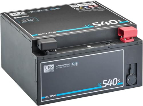 ECTIVE - LiFePO4 Lithium-Eisenphosphat Untersitzbatterie LC540s LT 12V 540Ah 6912Wh - Versorgungsbatterie bis -30°C mit BMS, Bluetooth- & Heizfunktion - Aufbaubatterie für Boote, Wohnwagen, Camper
