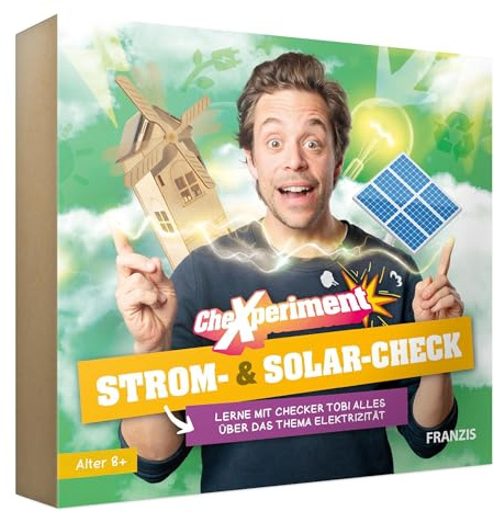 FRANZIS 67268 - CheXperiment Strom- und Solarcheck: Lerne mit Checker Tobi alles über Elektrizität! Ab 8 Jahren