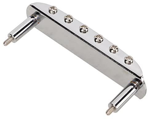 Saluaqui Bridge de Guitare électrique Polyvalent 6 étage de Lamelle pour Jazzmaster - Accessoire d'instruments Métalliques Premium avec un Réglage Simple et une Installation Facile en or (SILVER)