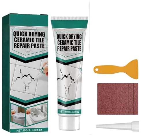 Ceramic Tile Repair Paste,Hole & Crack Repair Paste for Ceramic Tiles,Porcelain Sink Chip Repair,Shower Tray Repair Kits,Simple & Quick to Use,Wide Range of Use,Strong and Crack-resistant