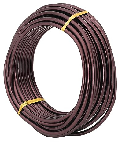 Bonsai Training Wire,250g Brown 6 Gauge (4.0mm) Anodized Aluminum Craft Wire 7.0m, Flexible Armature Wire for Bonsai, Sculpting, Jewelry Making, Wrapping & DIY Projects，Choose Your Size(Brown-4.0mm)