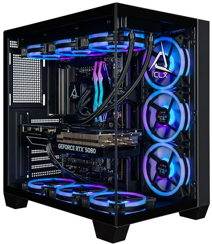 CLX Set Gaming PC - AMD Ryzen 7 9800X3D 4.7GHz, GeForce RTX 5080, 2TB NVMe M.2 SSD, 32GB DDR5 RGB Memory, 360mm AIO, WiFi, Windows 11 Home, Black