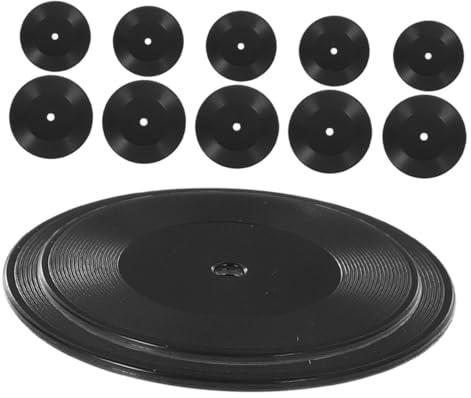 UPKOCH 12 Stück Kleiner Schallplatten Realistische Puppenhaus Deko Schwarz Kleiner Vinyl Schallplatten für 90 Stück Jahre Zimmerdekoration
