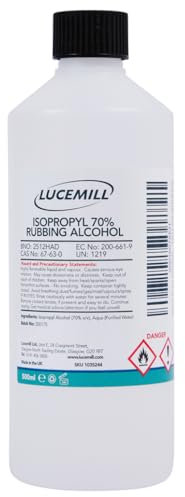 Lucemill 70% Rubbing alcohol | 500ml | Super Strength IPA Surface Sanitiser | 70% Isopropyl Alcohol | Clear Liquid