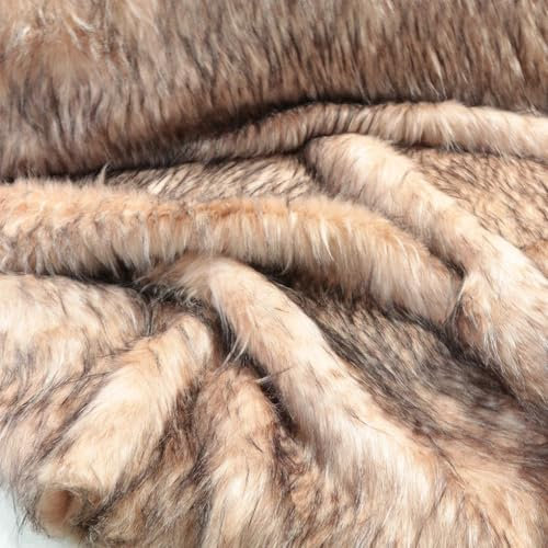TOLKO 50cm Langhaar Kunstfell | kuscheliges Teddy Fellimitat 5cm Florhöhe | Plüschstoff für Decke Jacke Kissen Webpelz Fellstoff Kunstfellstoff Kunstpelz Stoffe zum Nähen Basteln (Rosa Wolf)