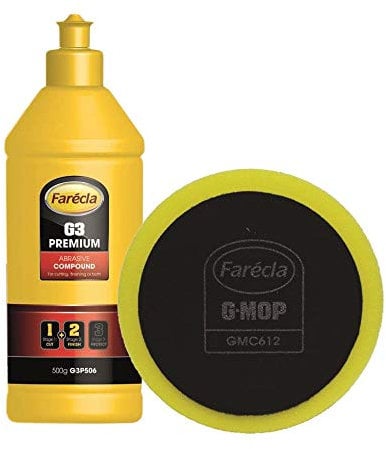 FARECLA 500g G3 Premium Abrasive Compound + G-MOP 6 Foam Head