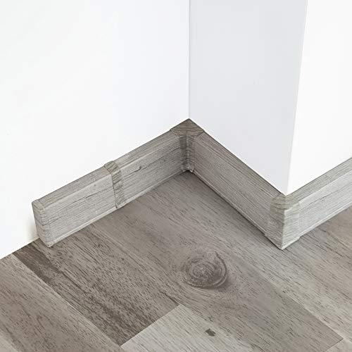 DQ-PP 20m Sockelleisten 55mm PVC Calisto | Laminatleisten Fussleisten aus Kunststoff PVC Dekore Fußleisten