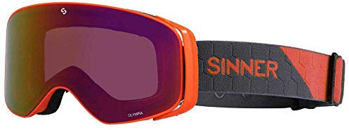 SINNER Olympia Ski Snowboard Goggles Matte Orange Red Mirror Lens