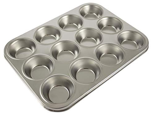 Zenker 62231 12 Cup Cake/Muffin Mould, Tin Band Prints. 37.5 x 28.5 x 2 cm, Silver Line, (Colour: Orange), Quantity: 1 Piece