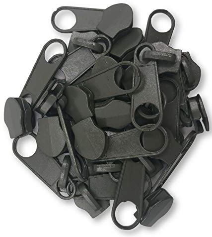 Slantastoffe 10 Zipper Schieber für 8 mm Reißverschluss endlos (Olive)