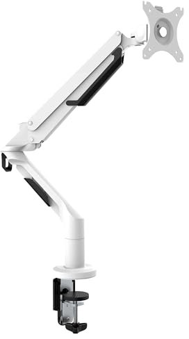 Dellonda Adjustable & Rotating Single Monitor Arm, 12kg Load Capacity, 17-36 Screens - White - DH26