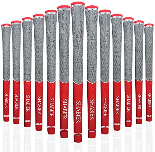 SHABIER Impugnature da golf, 13 pezzi, in gomma ad alta trazione e feedback, rosso, diverse misure