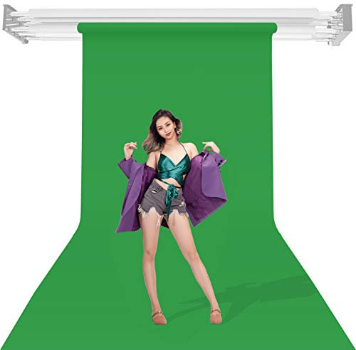Seamless Background Paper Backdrop 1.35 x 10m, Chromagreen, Green Screen Backdrops Paper Roll for Photography Video and Television Portrait Children Photography Exhibitions Window Displays Studio