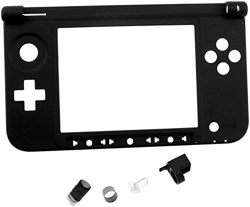 Boîtier de rechange en plastique noir compatible avec Nintendo 3DS LL/XL + charnières