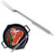 Forchetta per barbecue in acciaio inox con manico ovale forchetta per barbecue con manico lungo e anello appeso per posate può essere lavata in lavastoviglie