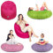 PATCH HOME Patchhome Sitzsack 2 in 1 Sitzkissen Bodenkissen für Erwachsene & Kinder - Gaming mit Füllung Kissen Sessel BeanBag (Ø 100cm, Anthrazit)