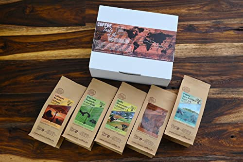Classic Caffee - Premium Kaffee Weltreise Probierset 5x200g Kaffee-Geschenkset aus aller Welt - Kaffeeliebhaber Geschenk- 100% Arabica - mittlere Röstung (Gemahlen)