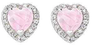 Orecchini da donna di Amen della colllezione titanic. Gioiello realizzato in argento 925 di colore rodio con zircone rosa zirconi bianchi. La referenza è orticbro