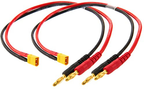 LinsyRC 2-Pack XT30 Männlich auf 4MM 4.0MM Bananenstecker Rundstecker RC Akku Ladekabel Adapter für RC Helikopter Quadcopter Lipo Akku (XT30 Ladekabel)