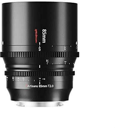 7artisans 85mm T2.0 Large Aperture Full Frame Cine Lens Compatible for Canon RF-Mount, Manual Focus Low Distortion Cinema Lens Mirrorless Cameras for Canon EOS R, RED, R3, R5, R6, R7, R10, RP, Black