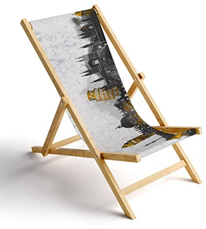 MyMaxxi Liegestuhl Holz Bedruckt Gartenstuhl - Italienische Sehenswürdigkeiten - Terrasse Balkon Sonnenliege - klappbar Strandstuhl Garten - Relax Gartenliege - verstellbar