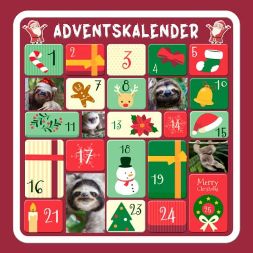 Faultiere Adventskalender: Adventskalender mit 25 Denksportaufgabe und Faultiere Die perfekte Geschenkidee