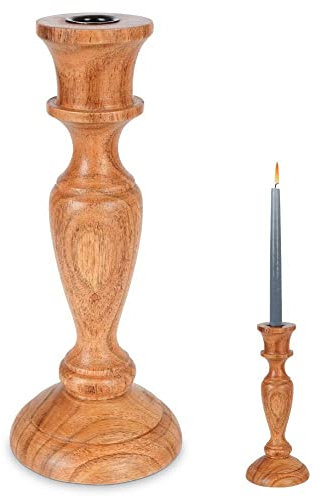 Vilde Kerzenhalter Kerzen-Halter Leuchter Kerzenleuchter Kerzenständer für eine Lange Kerze aus Holz 25,5 cm