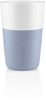 EVA SOLO | 2 Cafe Latte-Becher Blue sky |Gut zu halten durch Silikonbeschichtung | Blue sky