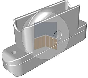 Galet en Inox gorge U sur chape Zamak encastrée anti-pincement. - Matière : Acier, Noir Ral 9005