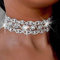 Prosy Collier ras du cou en cristal étincelant - Collier ras du cou en argent avec strass - Bijoux réglables pour femmes et filles