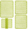 Set Tappeti Lavello 4 Pezzi Salva Lavandino Parabordo Scolapiatti Colorati Gomma (Verde Chiaro)