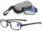 VEVESMUNDO Faltbare Klappbar Lesebrille Blaulichtfilter Kleine Mini Faltbrille Lesehilfe mit etui für unterwegs +1.0,+1.5,+2.0,+2.5,+3.0,+3.5,+4.0 (1 Stück Schwarz Lesebrille, +1.0)