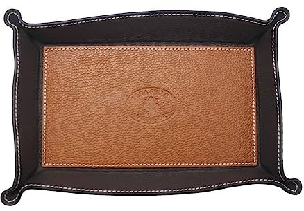 FrasiBags Taschenleerer aus echtem Leder, hergestellt in Italien, Ablagetablett für den Eingang, modernes Design, rechteckig, groß