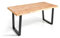 MOMMA HOME Table à manger Bois - Table Salon Rustica, Table à manger Pieds Métalliques/Fer Noir, Table Bois Massif MDF Salle à Manger, Modèle Alaska, Couleur Chêne/Noir (160 x 90 cm)