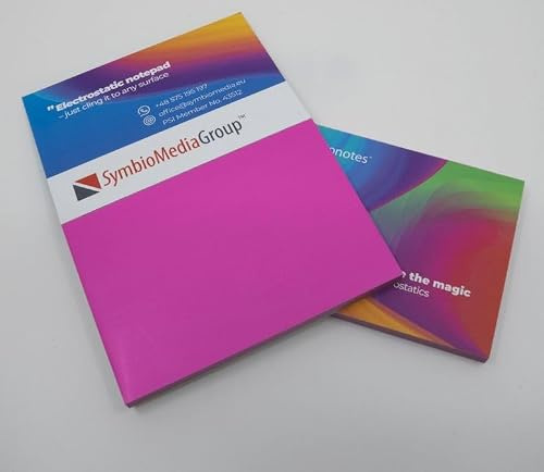 Elektrostatisch selbstklebendes Notizpapier | Rosa, 210x297 mm, 100 Blatt Notizbuch | Haftet an allen Oberflächen ohne Magnete, Pins oder Klebstoff | Große Static Sticky Notes