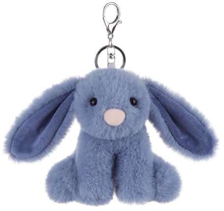 Apricot Lamb –key-navy blue vid bunny– Plüsch Schlüsselanhänger, Glücksbringer, für Kinder und Baby-Hase Kaninchen 11cm