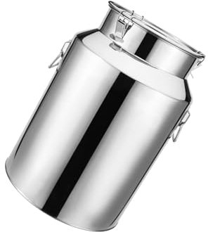 GoHaiDe Acier Inoxydable Bidon de Transport de Lait de Ferme - 5L/7L/9L/14L bidon de baratte à Lait Pot Seau à vin Baril Seau à Eau Huile réservoir à thé avec Couvercle scellé,7L