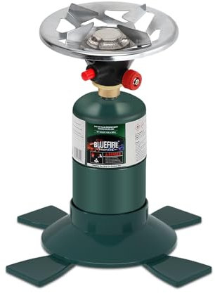 KOMAN Camping Stove Propane, Single Burner, 10000BTU, Self-Ignition, Adjustable Flame, Portable, Perfect for Outdoor Cooking, Camping, Hiking