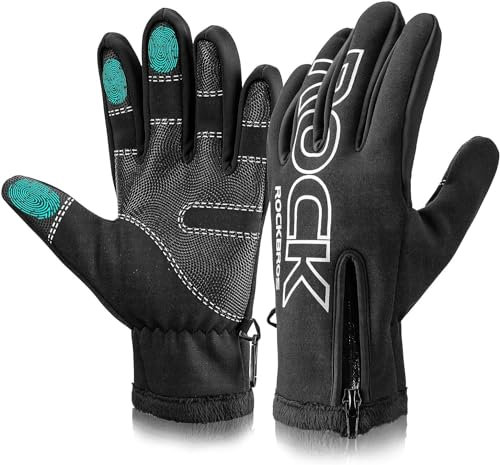 ROCKBROS Herbst Thermo Sporthandschuhe Vollfinger Stoßfeste Fahrradhandschuhe