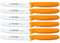Giesser Messer - Made in Germany - 6er Set Brötchenmesser Tomatenmesser Küchenmesser Allzweckmesser Universalmesser Gemüsemesser 3mm Wellenschliff Klingenlänge 11cm (Gelb)
