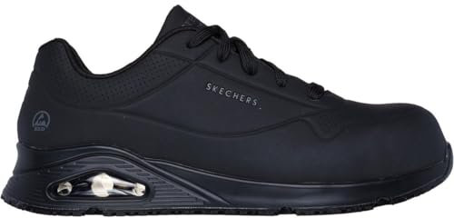 Skechers Uno SR Doltin, Anfibi da Lavoro Uomo, Black Synthetic, 42 EU
