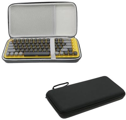 ZLiT Hartschalen-Schutzhülle für Logitech Pop-Tasten, stoßfeste Aufbewahrungstasche, Tragetasche für Logitech Pop-Tasten, kabellose mechanische Tastatur-Hülle (schwarz)