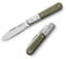LionSteel Taschenmesser Roundhead Barlow Canvas mit Klinge aus M390 Stahl und Griff Micarta in der Farbe Grün, Klingenlänge 7,2 cm, 01LS238