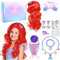 Principessa Dress Up Accessori,Accessori Principessa Sirena con Parrucca Corona Bacchetta,Sirena Regali per Ragazze Bambina per Carnevale Halloween Cosplay Festa Compleanno
