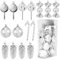 Weihnachtsbaum Deko Silber, 15 Stück Christbaumschmuck Set, Glitzer Weihnachtsbaumschmuck, Weihnachtsbaumanhänger Plastik, Zuckerstange, Bonbon, Kugel, Tannenzapfen mit Kordel für Weihnachtsbaum Deko