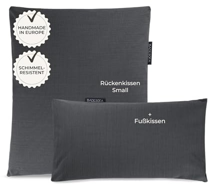 BADESOFA® Badewannenkissen 2er Set | Luxuriöses Bade-Kissen-Set für unvergleichbaren Komfort | Schnell trocknend | Set aus Rückenkissen & Fußkissen | Handmade in EU | Passt in Jede Badewanne