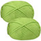 Häkelgarn Baumwolle Wolle zum Häkeln Chenille 2x50g Häkelwolle,Crochet Yarn Dickes Baumwoll-Nylon-Mischgarn Häkelgarn für Anfänger Grünes Garn