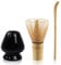 Matcha Tea Set Matcha Whisk, Ceramic Whisk Holder, Tea Scoop, Japanese Matcha Tea Tool Kit Set of 3(Black)